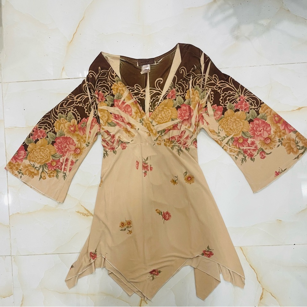 Jamie Nicole Vintage Y2K Floral Bell Sleeve Fairy Dress Womens Plus Size 2XL
